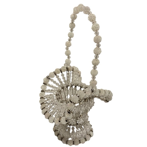 Vintage Bead & Safety Pin Basket Clear Pearlized Beads - Picture 11 of 11